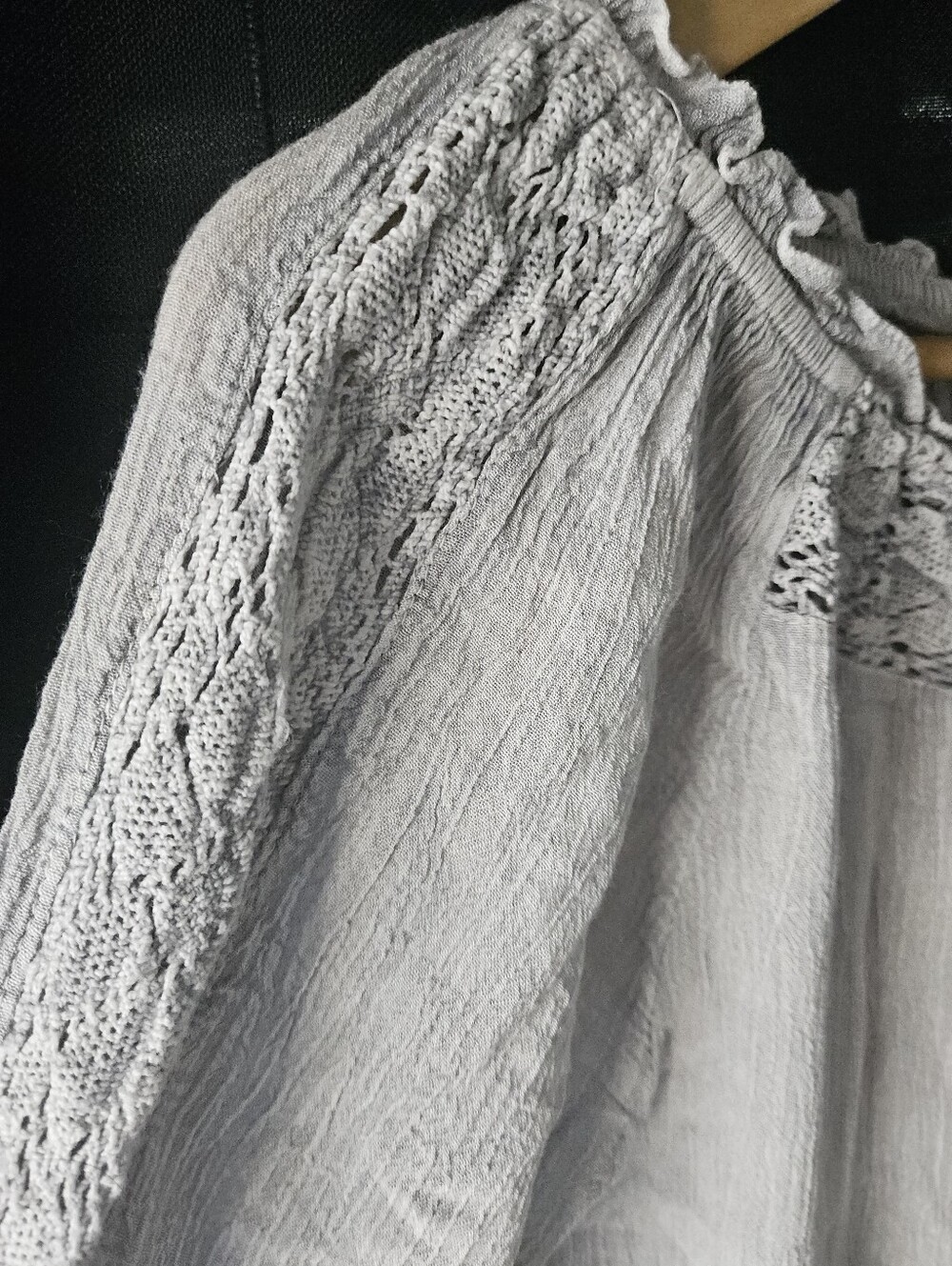 Young Threads NYC Boho Lace Mesh Mini Dress Grey M - Picture 8 of 8
